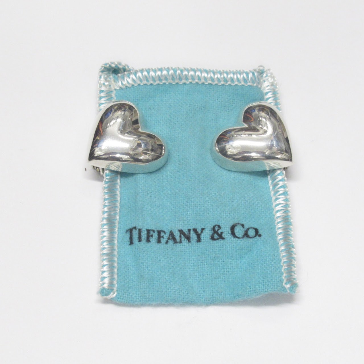 Tiffany & Co. Sterling Silver Heart Clip-On Earrings