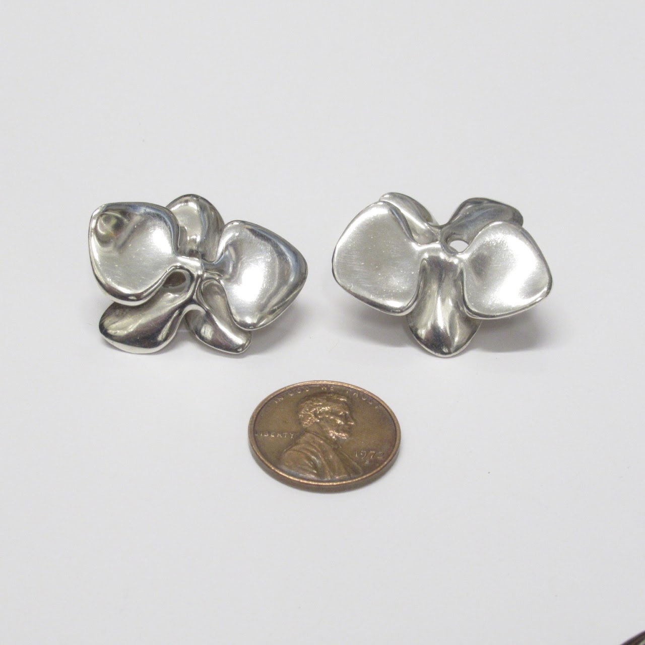 Angela Cummings Sterling Silver Floral Earrings & Brooch Set