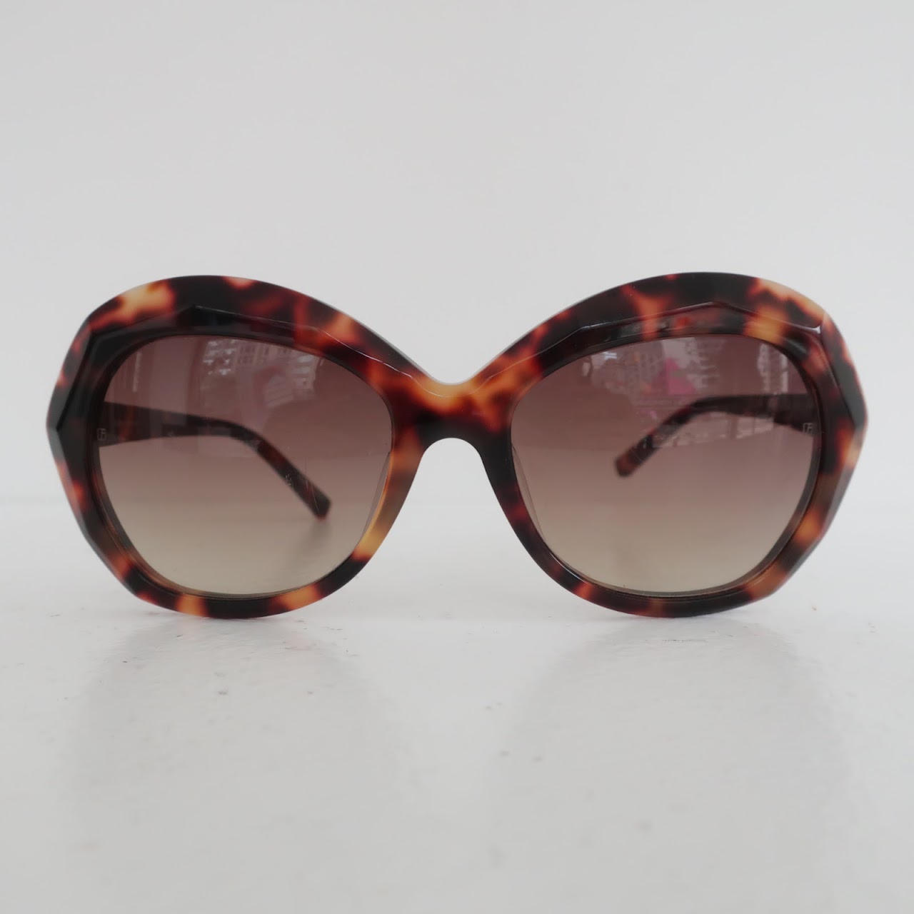 Linda Farrow Luxe Faceted Cat Eye Sunglasses