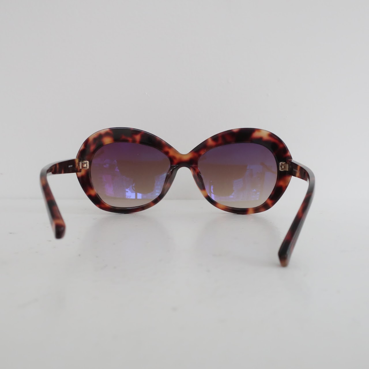 Linda Farrow Luxe Faceted Cat Eye Sunglasses