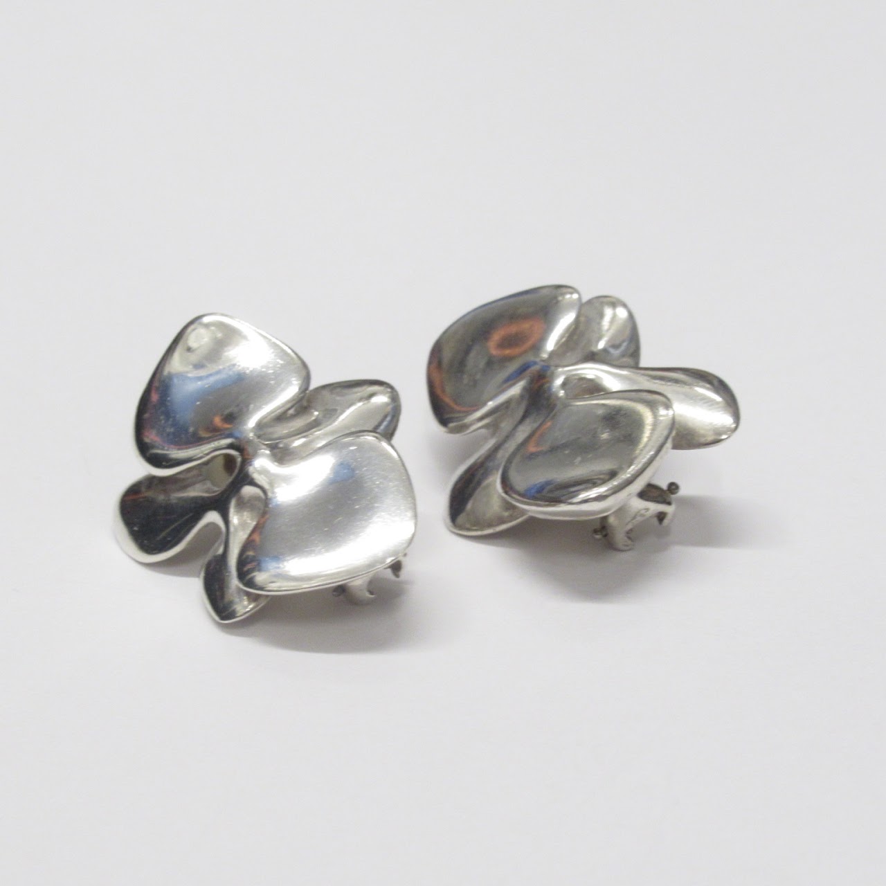 Angela Cummings Sterling Silver Floral Earrings & Brooch Set