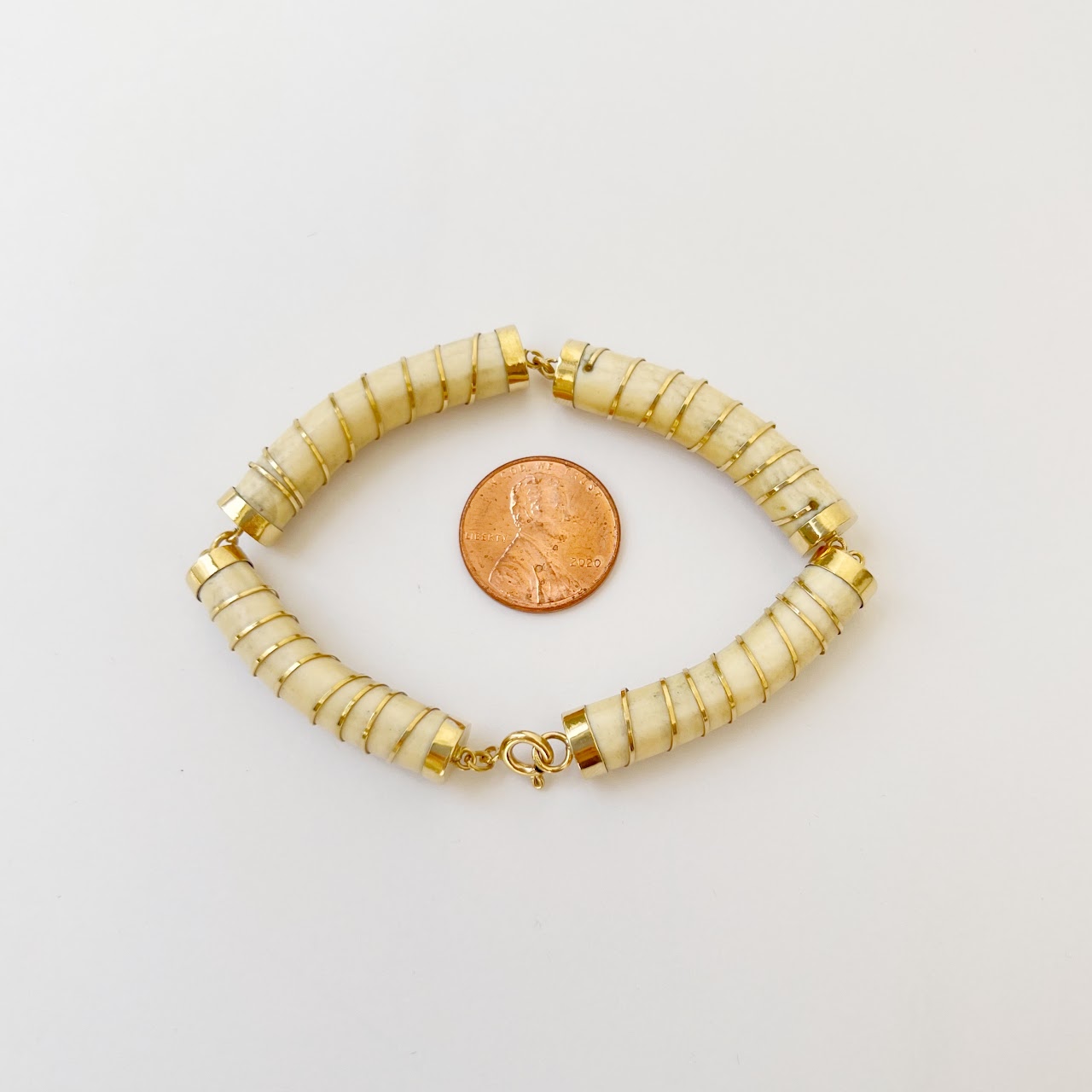 18K Gold & Bone Bracelet