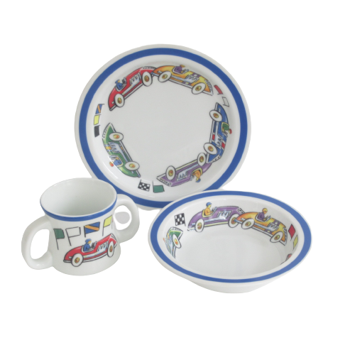 Tiffany & Co Child's Race Cars Dinnerware Set