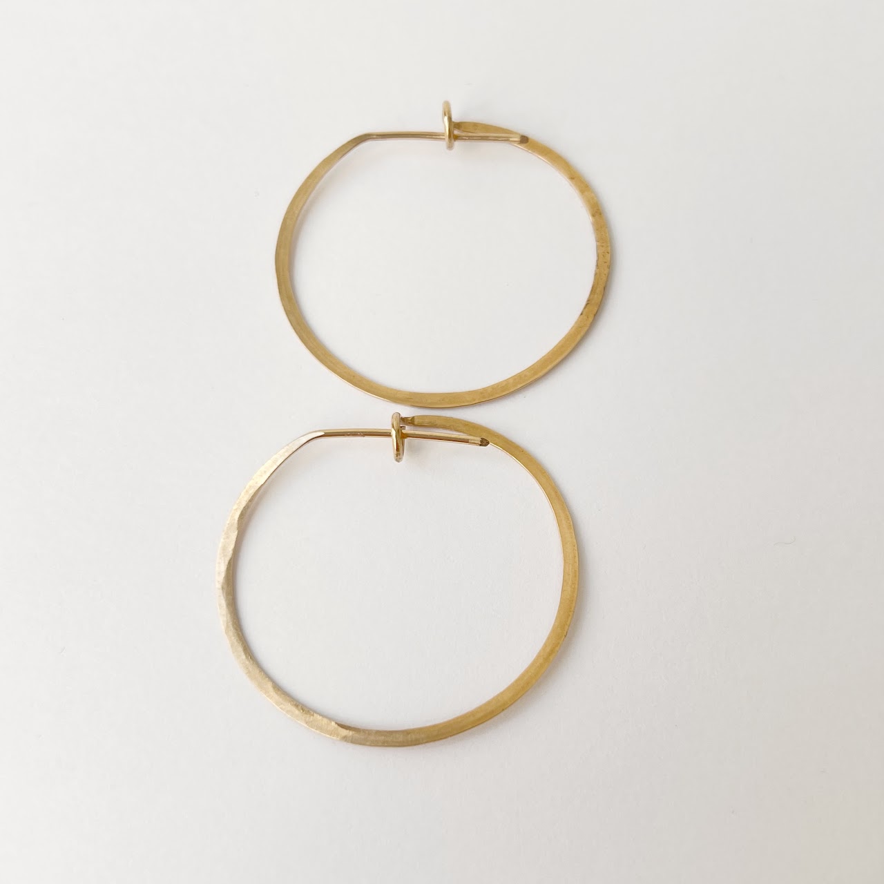 14K Gold Flat Hoop Earrings