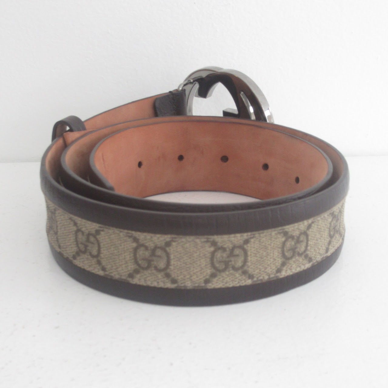 Gucci Coated Canvas Monogram Belt