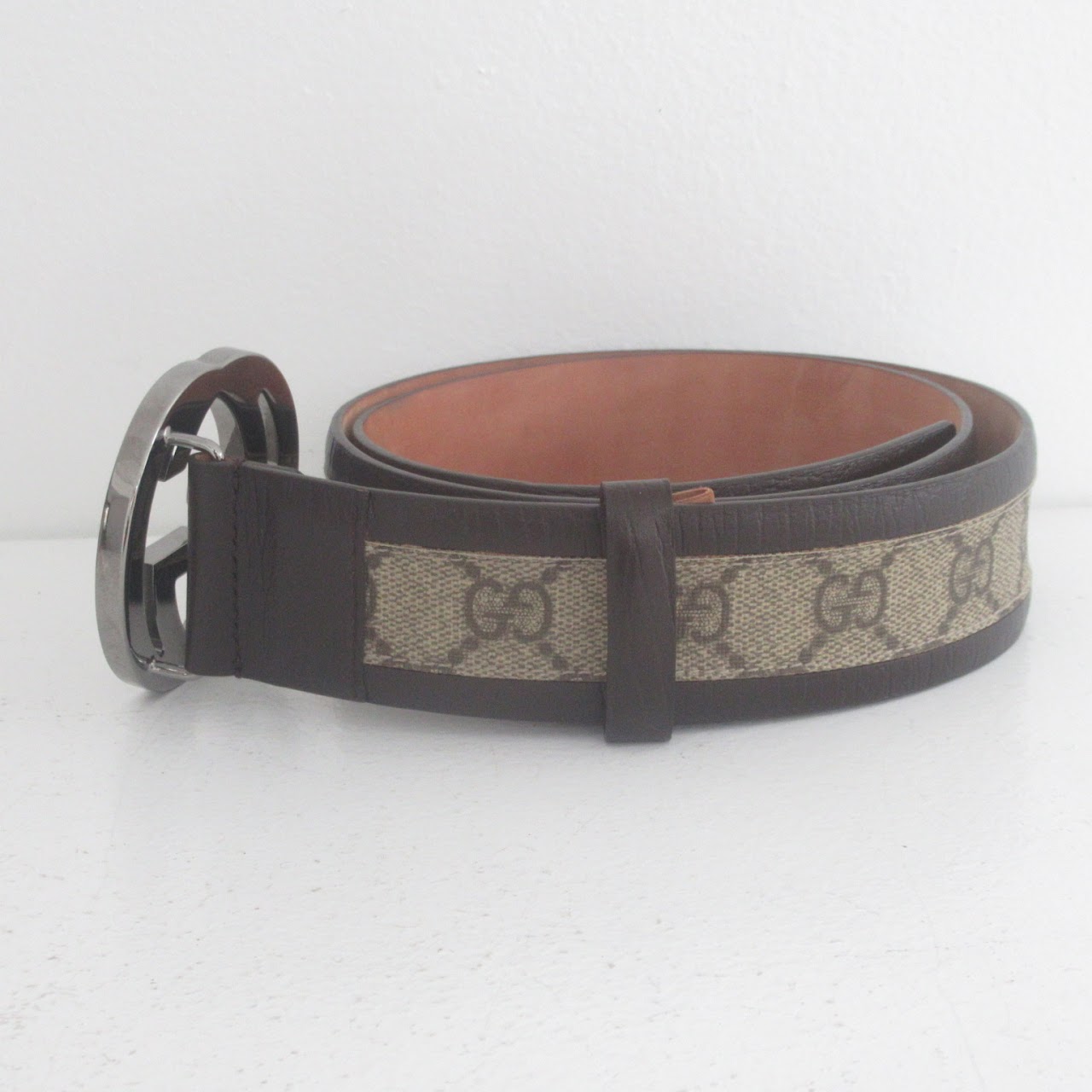 Gucci Coated Canvas Monogram Belt