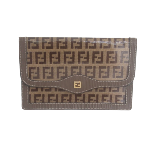 Fendi Striped Fold Over Clutch