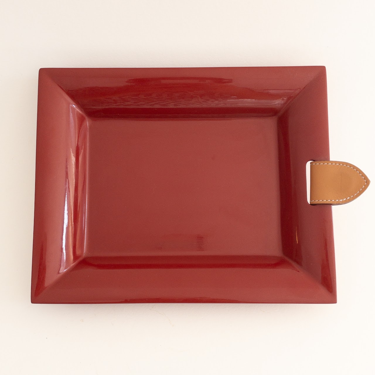 Hermes, Accents, Hermes Wood And Leather Chakor Change Tray