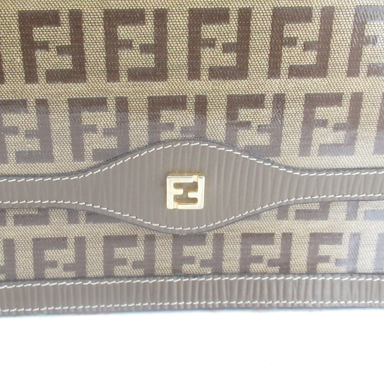 Fendi Striped Fold Over Clutch