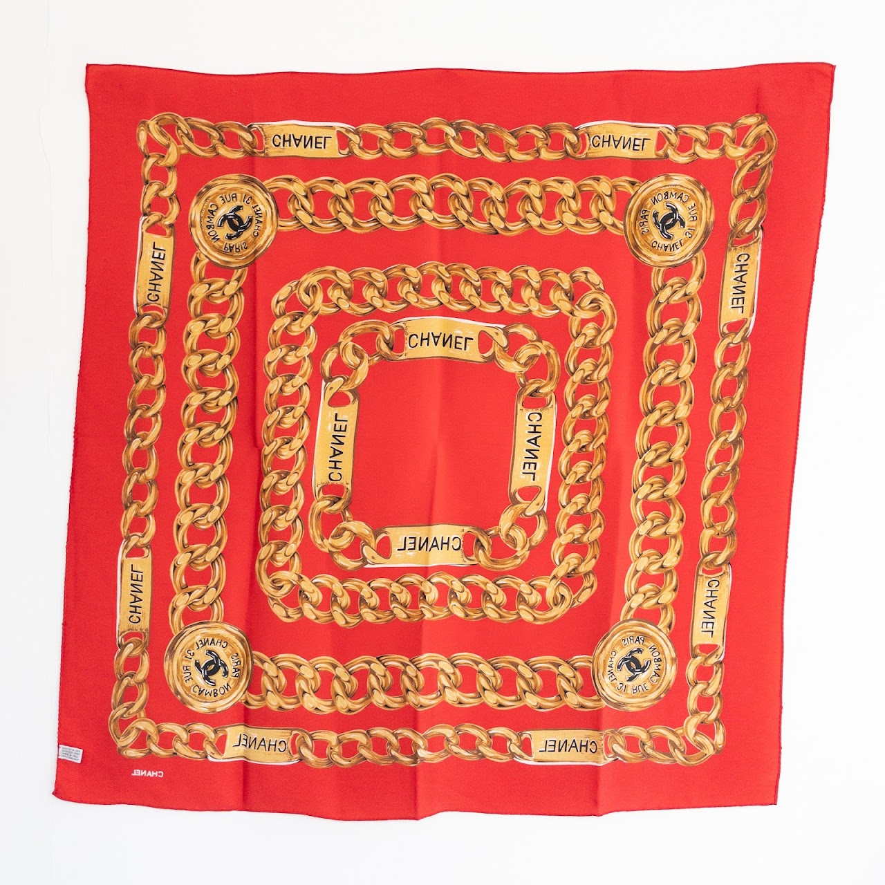 Chanel Rue Cambon Chain Silk Scarf