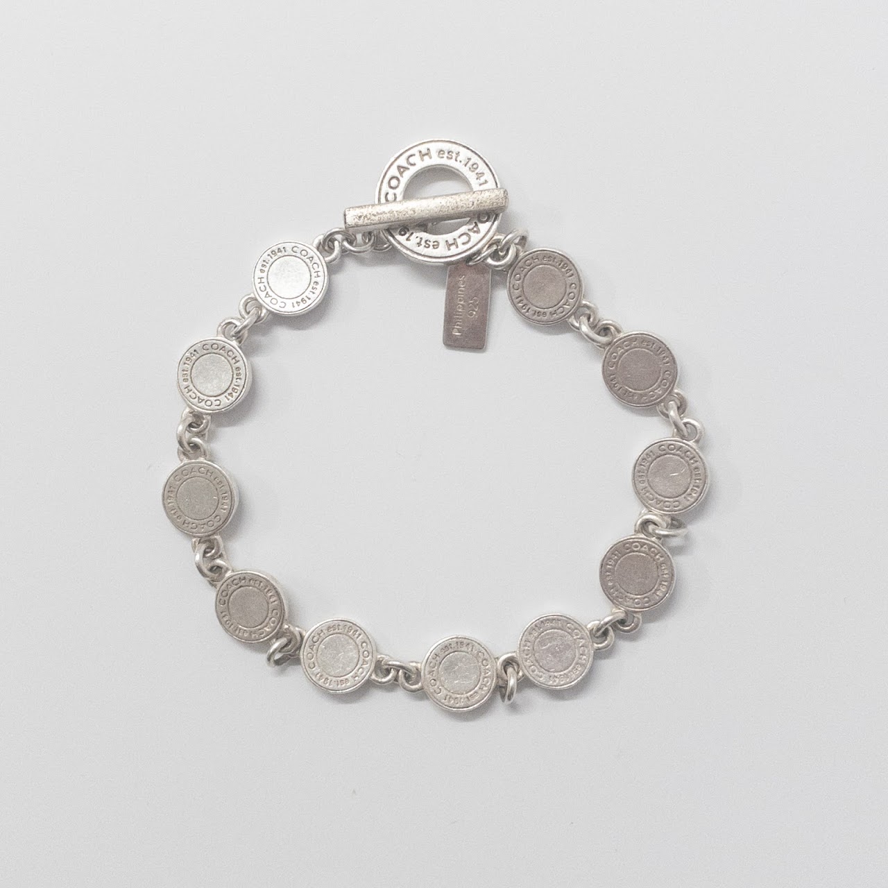 Coach Sterling Silver Emblem Bracelet