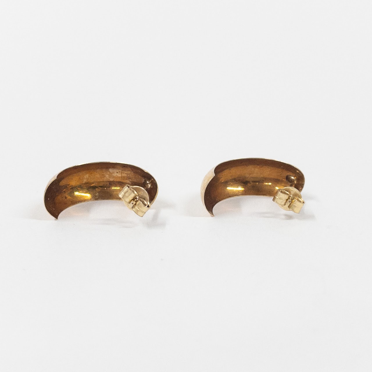 14K Gold Curved Earrings