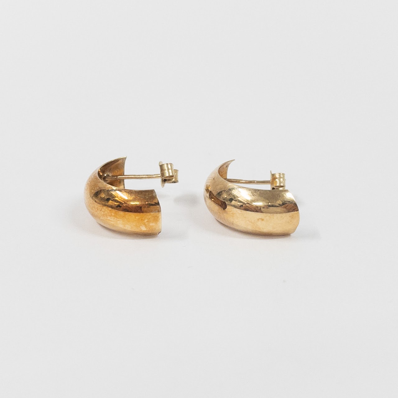 14K Gold Curved Earrings