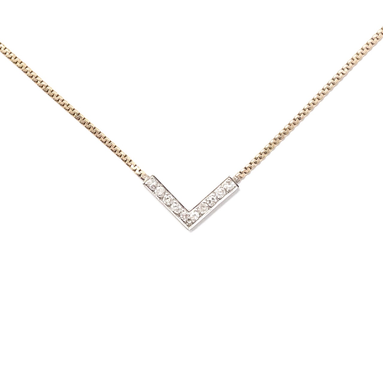 14K Yellow & White Gold Diamond Necklace