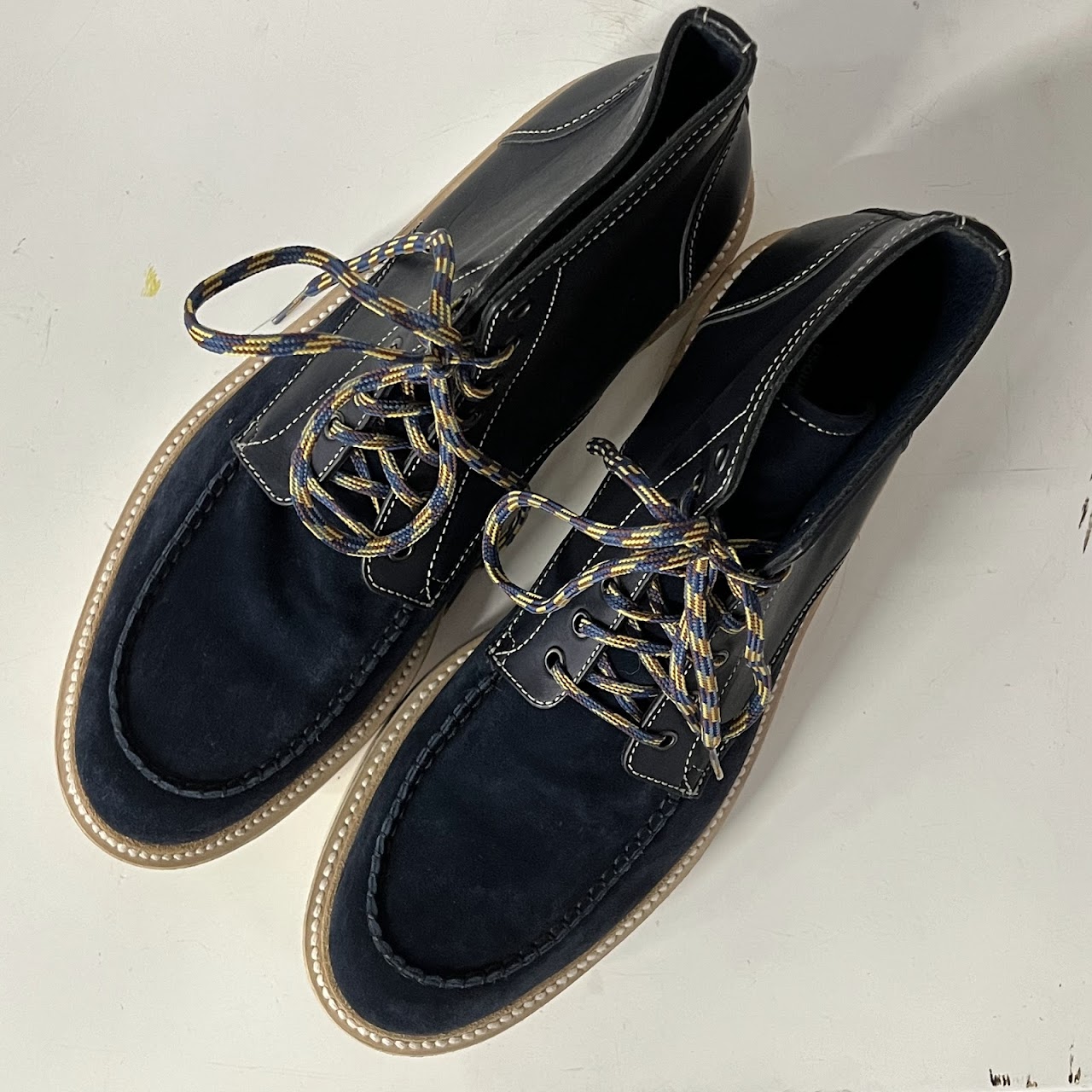 DSquared2 Blue Suede and Leather Moccasin Desert Boot