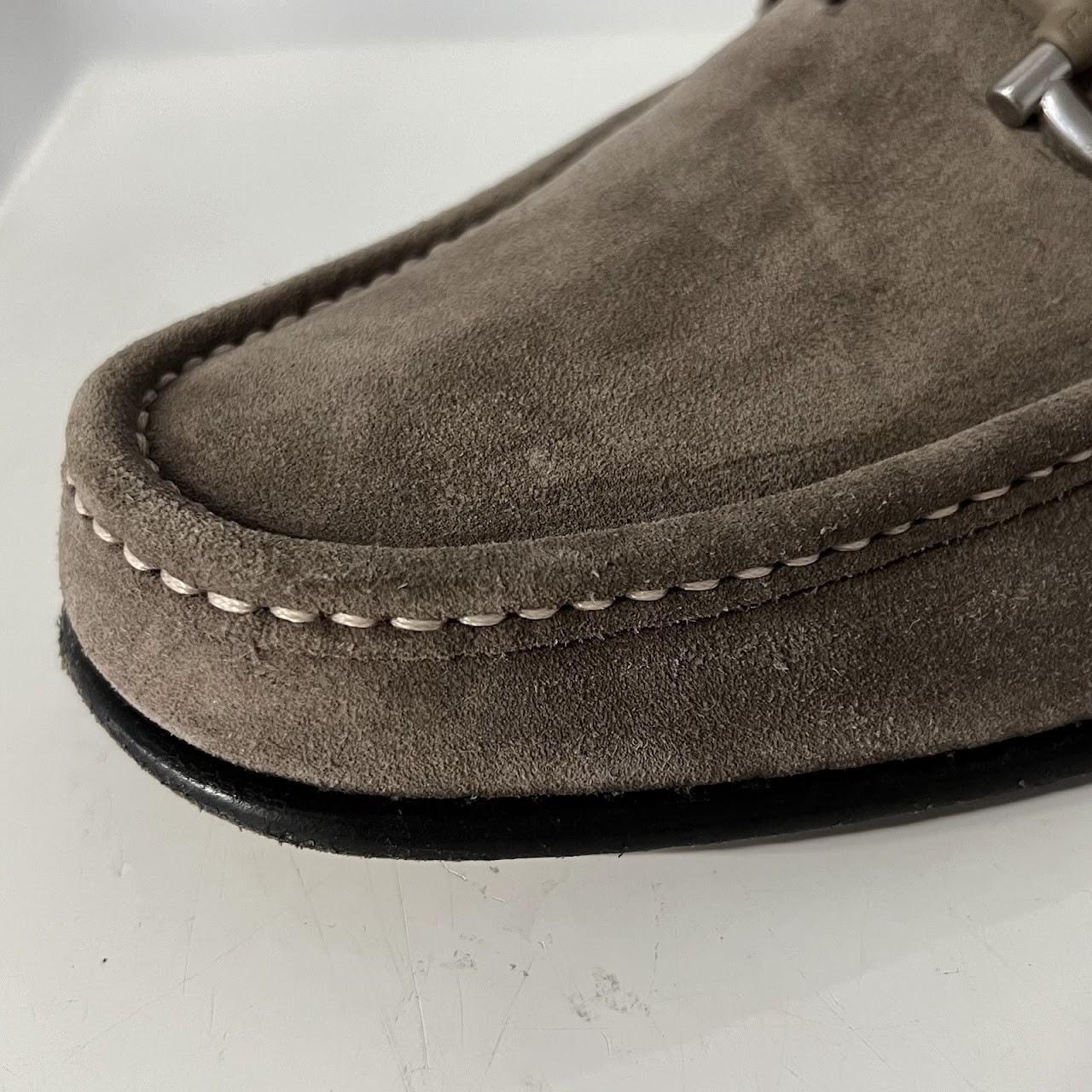 Salvatore Ferragamo Suede Horsebit Loafers