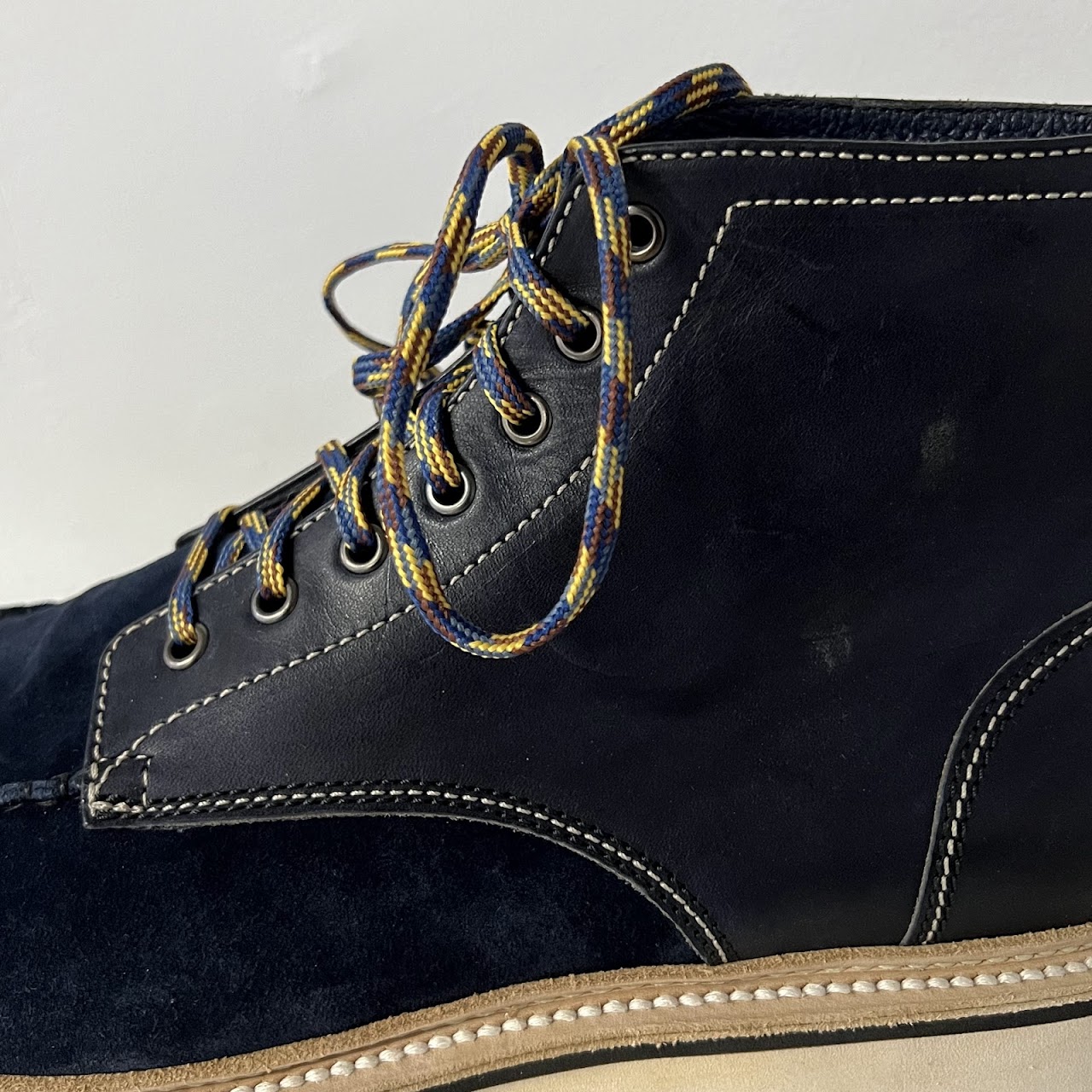 DSquared2 Blue Suede and Leather Moccasin Desert Boot