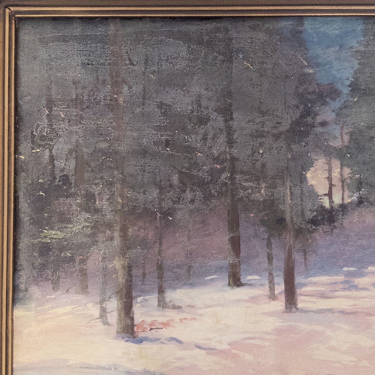 Bickerstaff Signed Winter Landscape Oil Painting