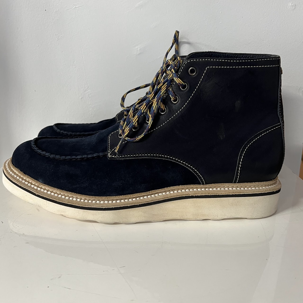 DSquared2 Blue Suede and Leather Moccasin Desert Boot