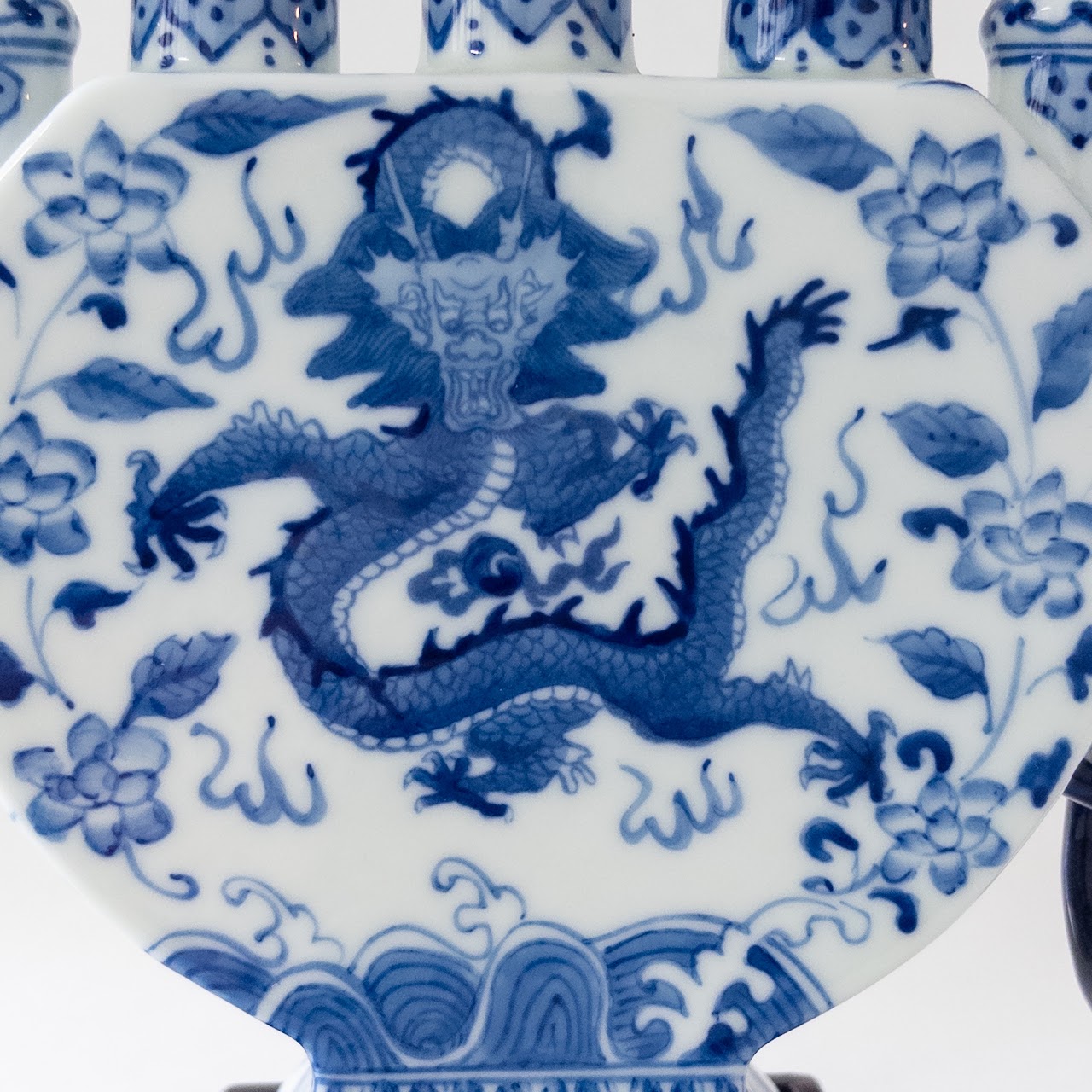 Chinese Porcelain Blue Dragon Tulip Vase