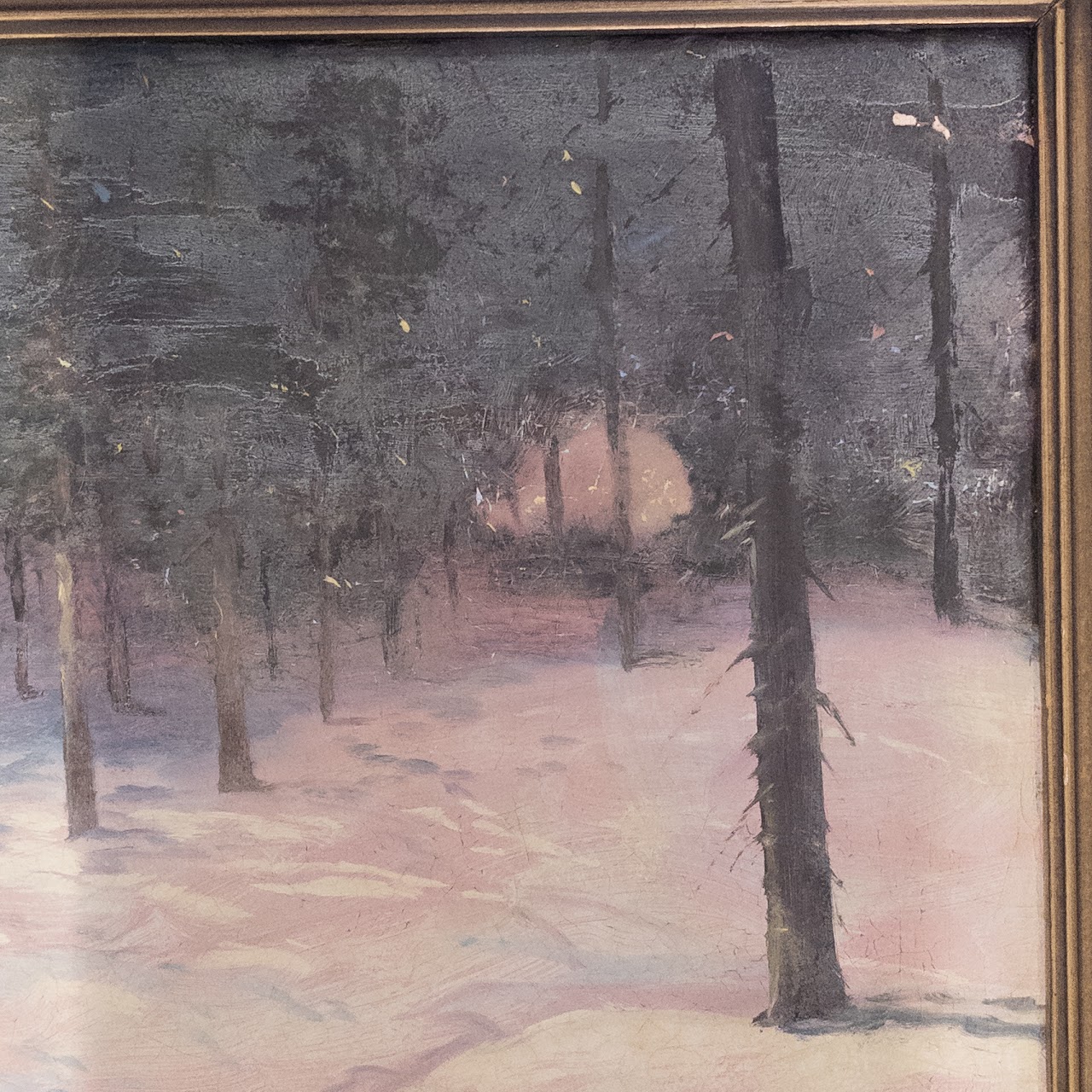 Bickerstaff Signed Winter Landscape Oil Painting