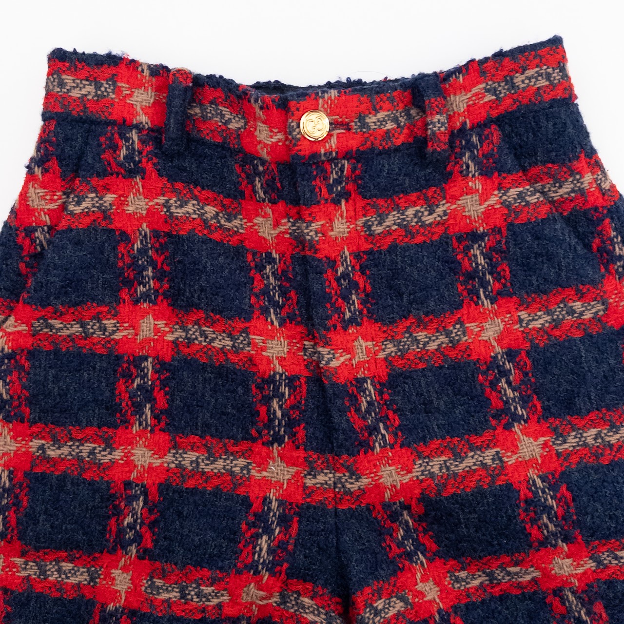 Gucci Plaid Wool Blend Shorts