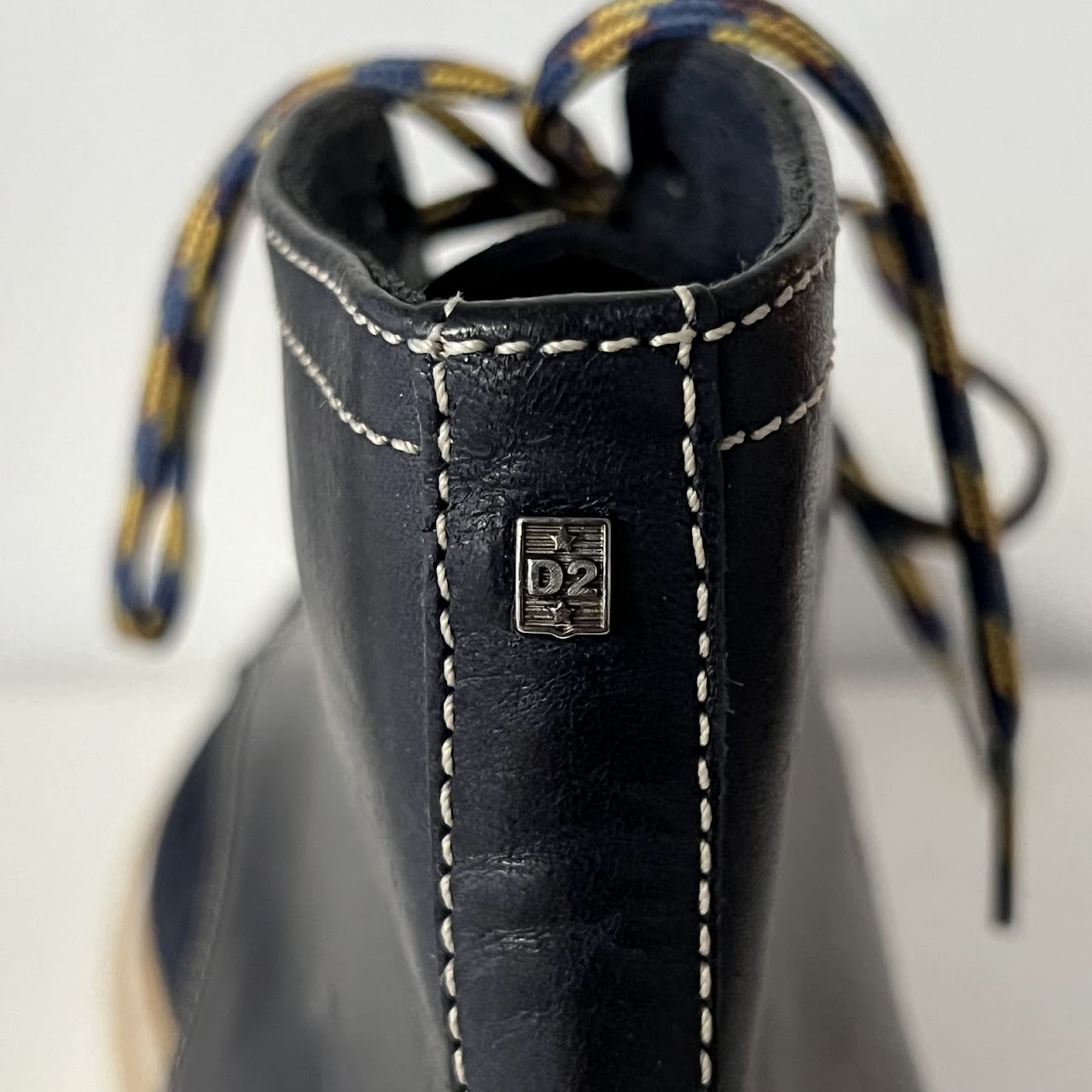 DSquared2 Blue Suede and Leather Moccasin Desert Boot