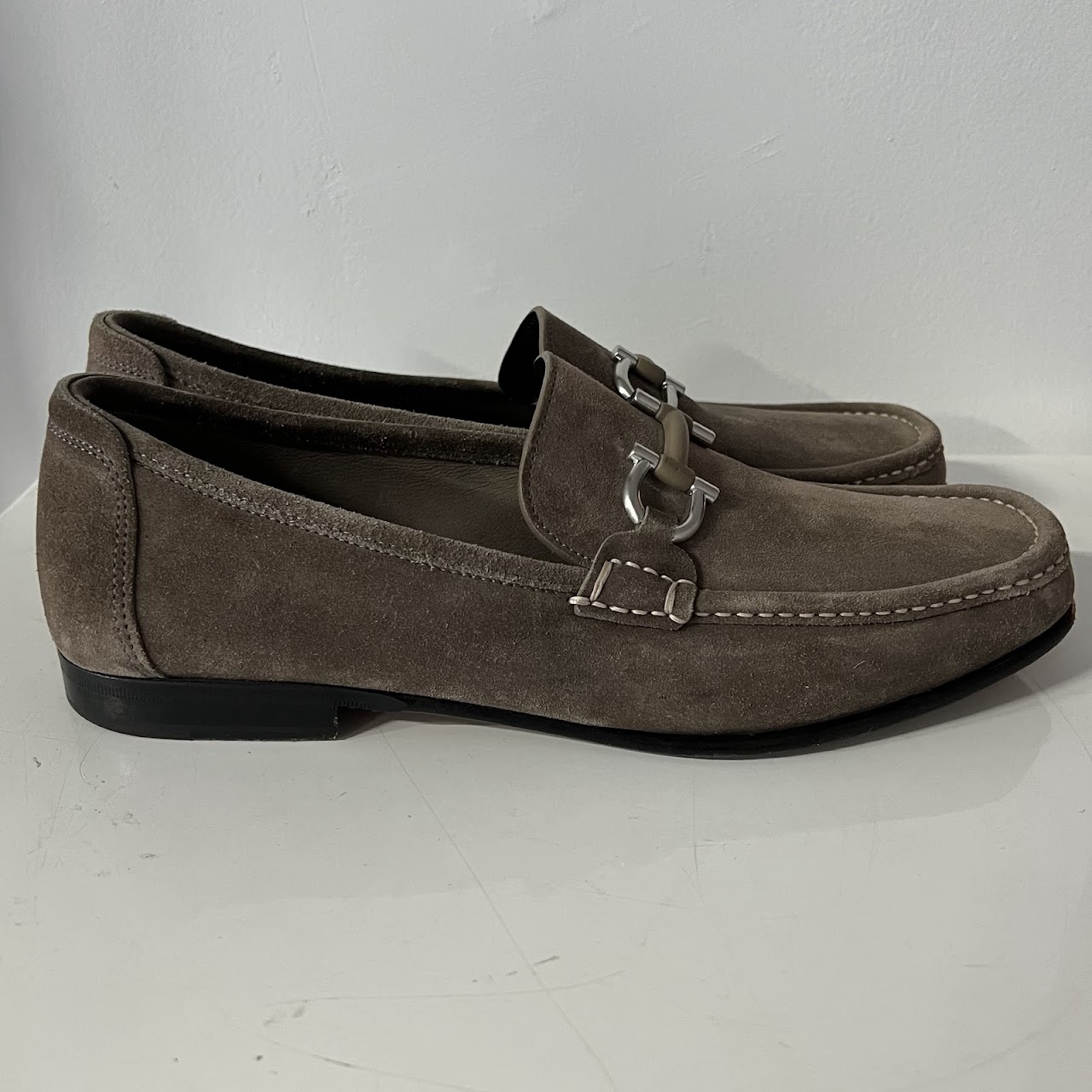 Salvatore Ferragamo Suede Horsebit Loafers