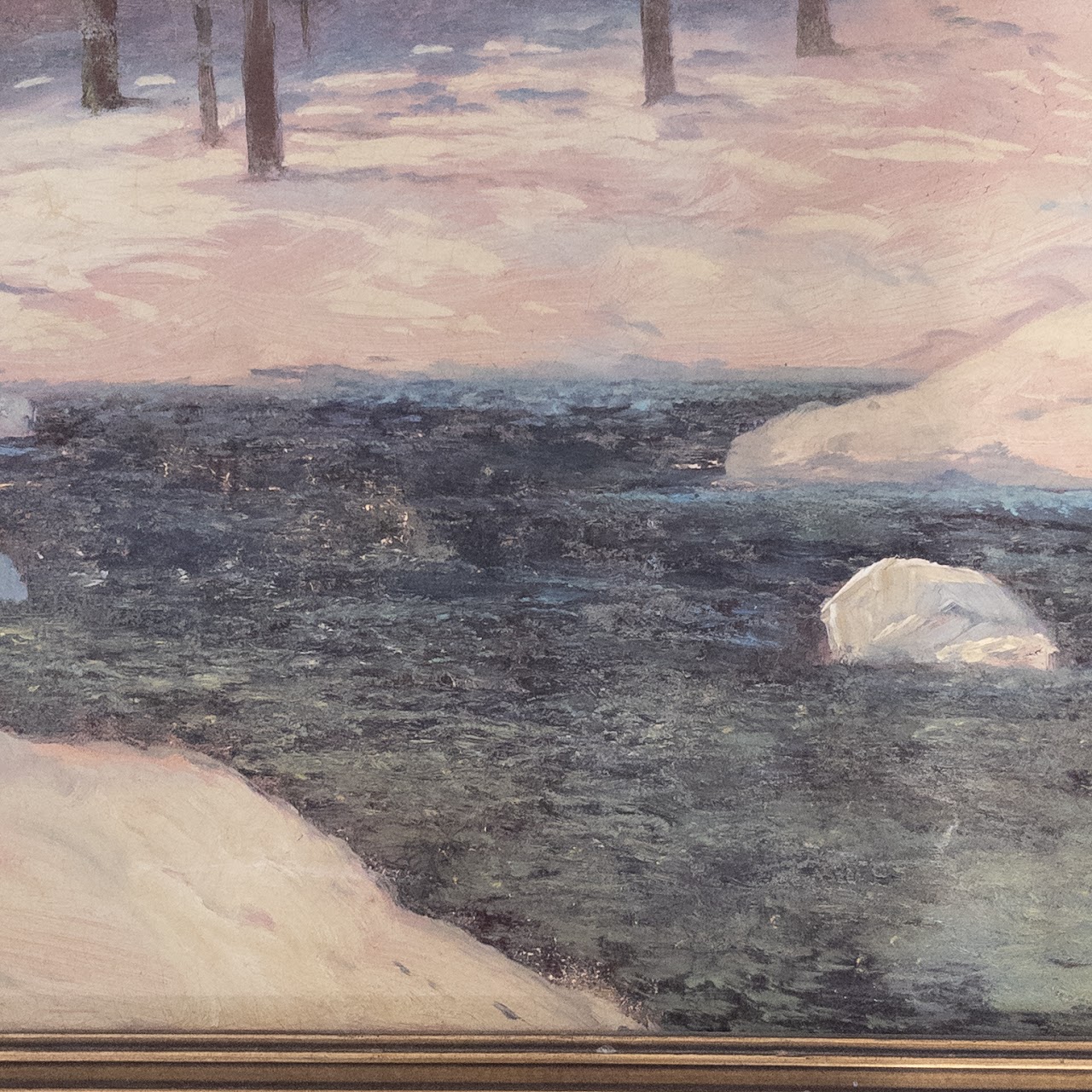 Bickerstaff Signed Winter Landscape Oil Painting