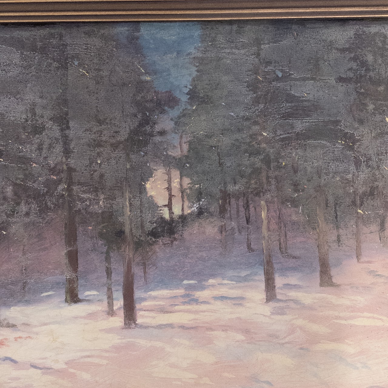 Bickerstaff Signed Winter Landscape Oil Painting