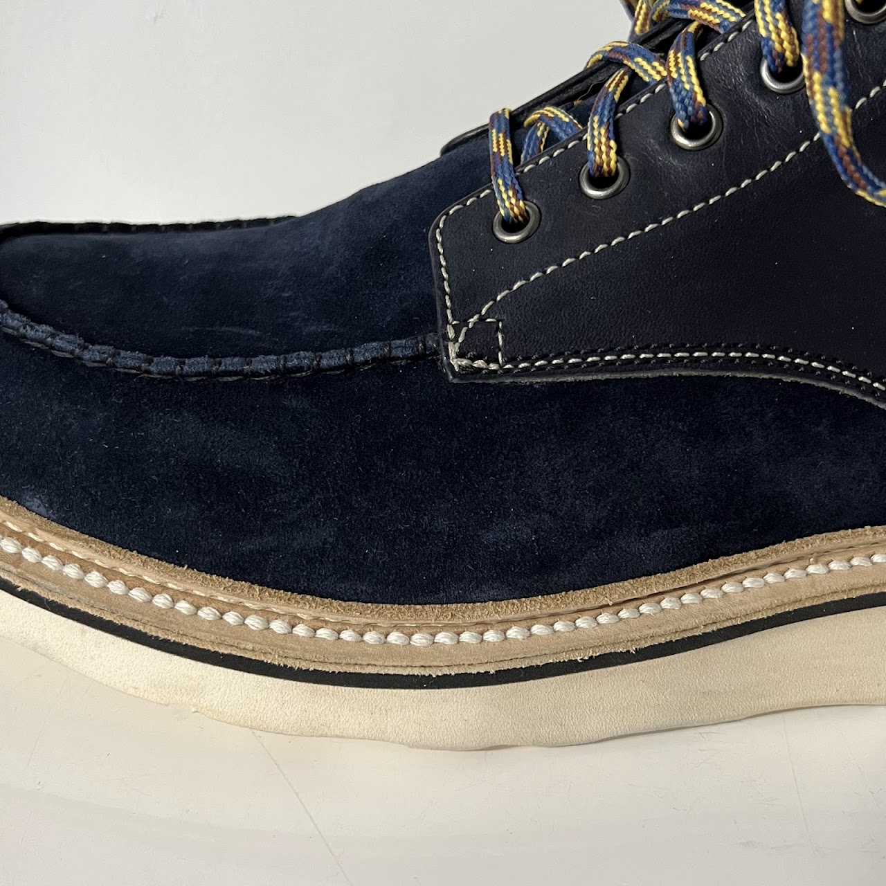 DSquared2 Blue Suede and Leather Moccasin Desert Boot