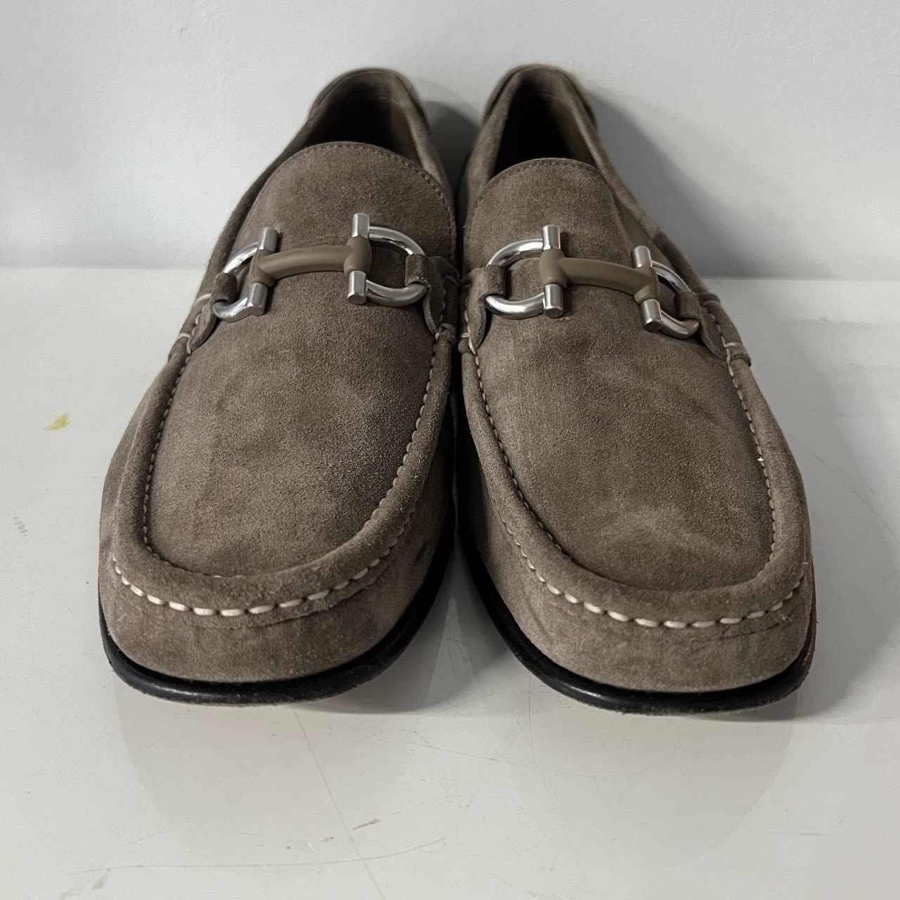 Salvatore Ferragamo Suede Horsebit Loafers