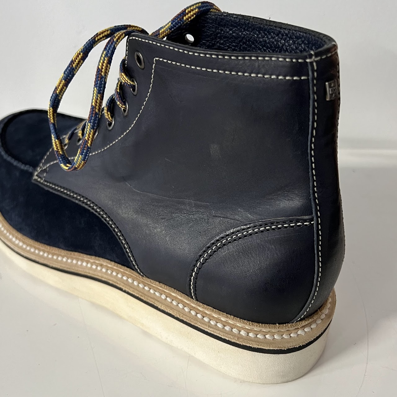 DSquared2 Blue Suede and Leather Moccasin Desert Boot