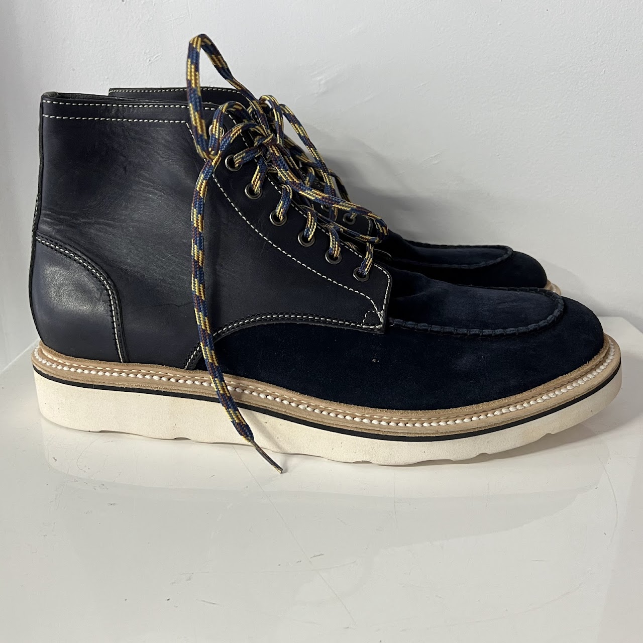 DSquared2 Blue Suede and Leather Moccasin Desert Boot