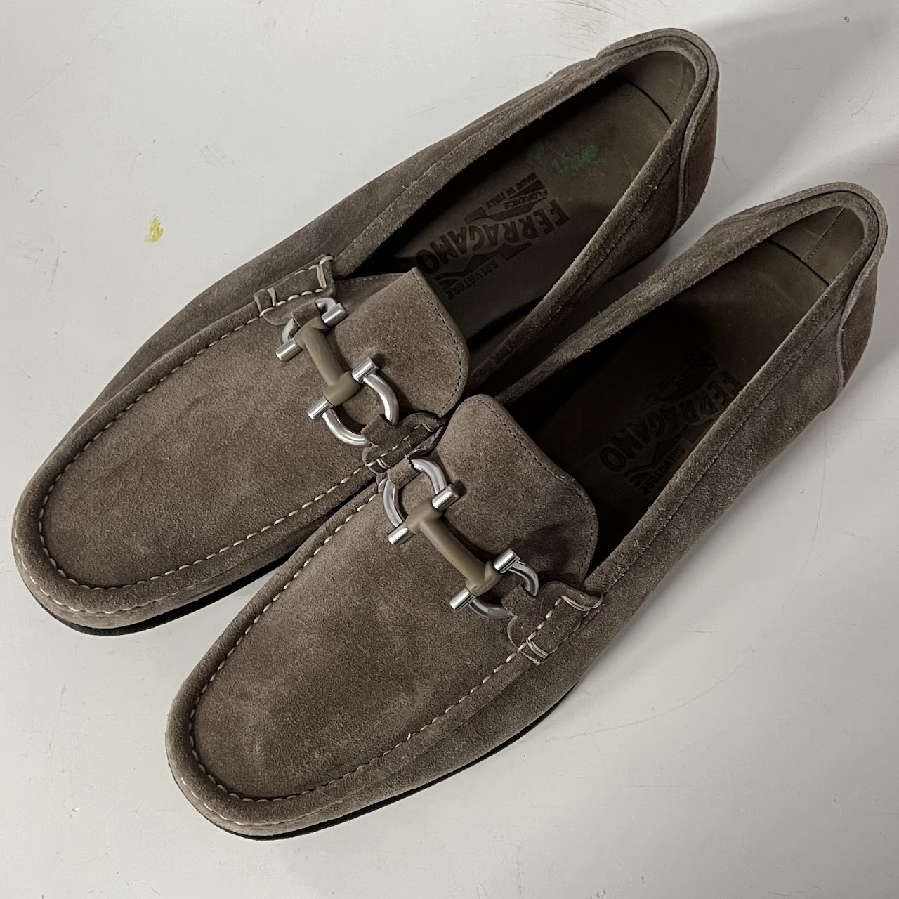 Salvatore Ferragamo Suede Horsebit Loafers