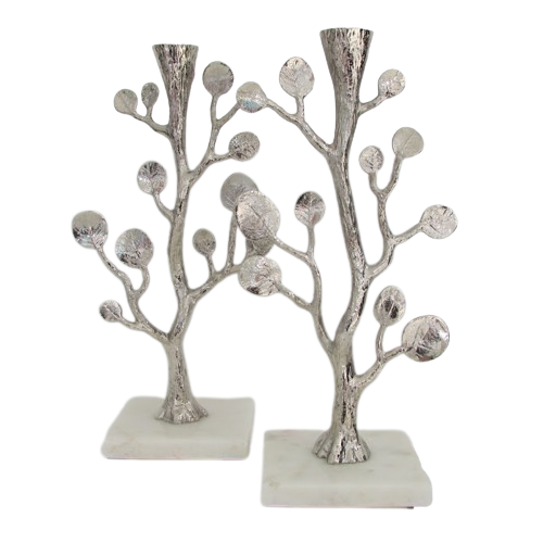 Michael Aram Botanical Leaf Candle Holder Pair