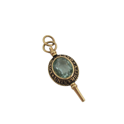 14K Gold & Apatite Long Island University Pendant