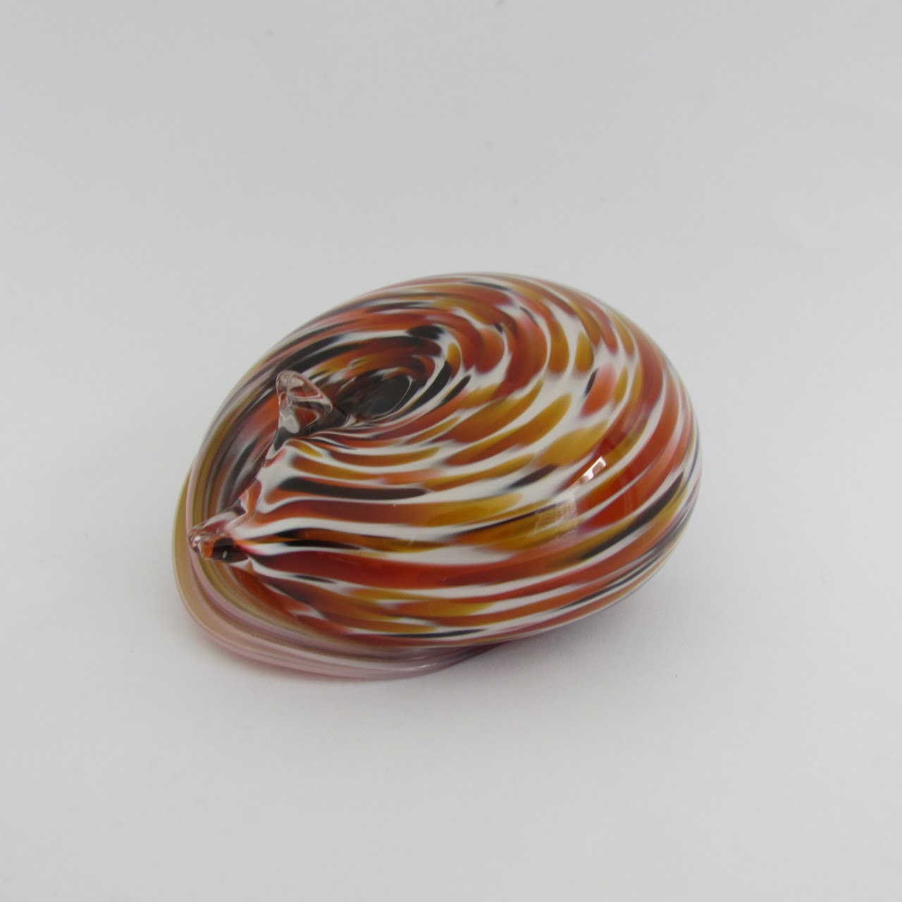 Sleeping Fox Signed Blown Glass Paperweight