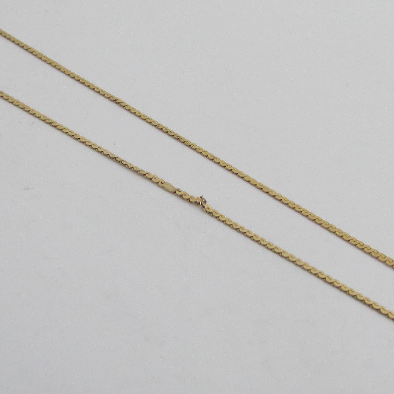 14K Gold Flat S Chain Necklace