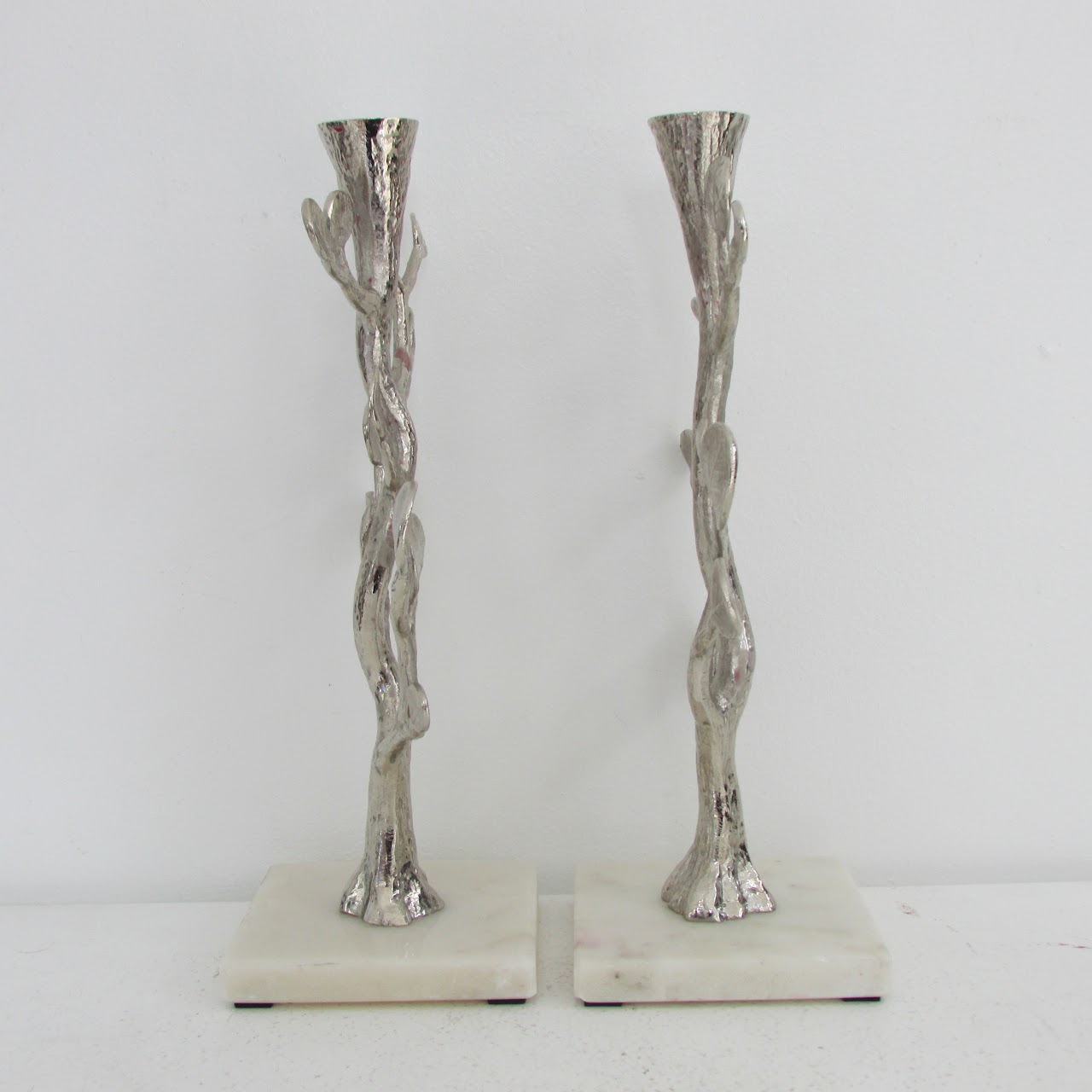 Michael Aram Botanical Leaf Candle Holder Pair