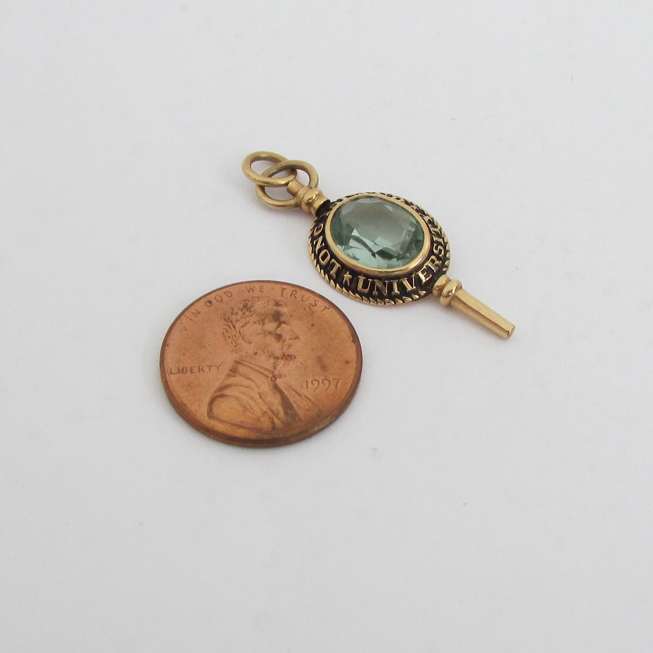 14K Gold & Apatite Long Island University Pendant