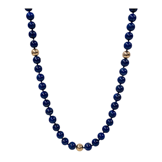 14K Gold and Lapis Lazuli Necklace