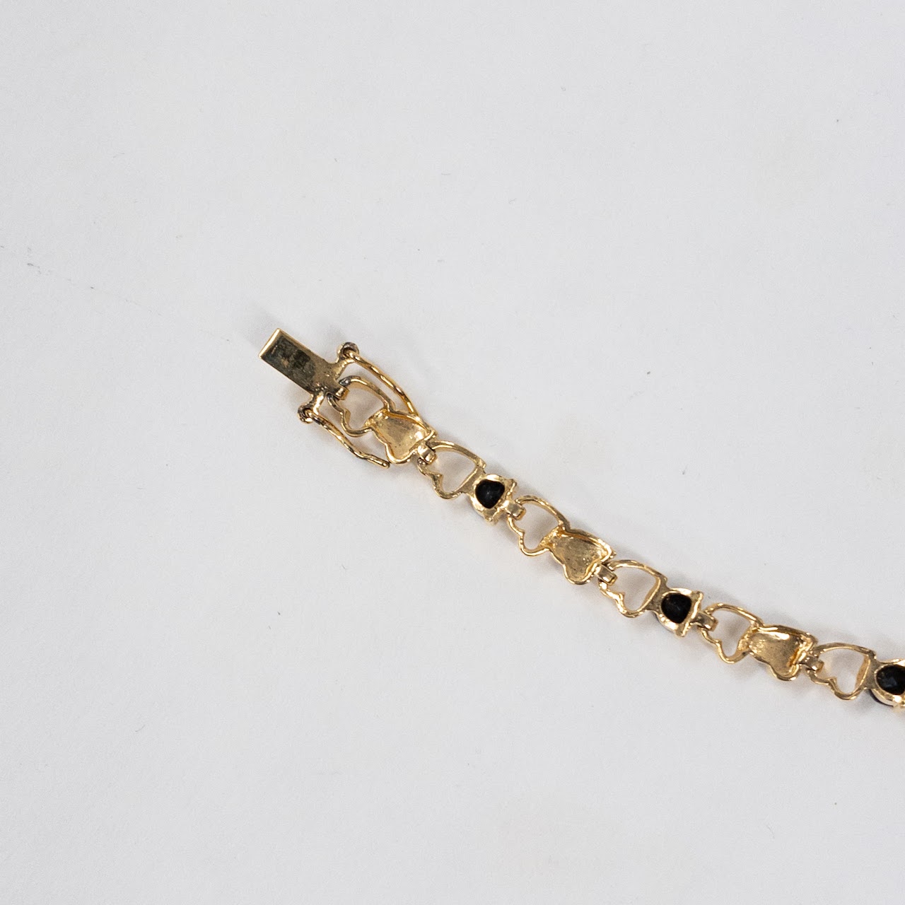 18K Gold Plated Sterling Silver, Sapphire and Diamond Bracelet