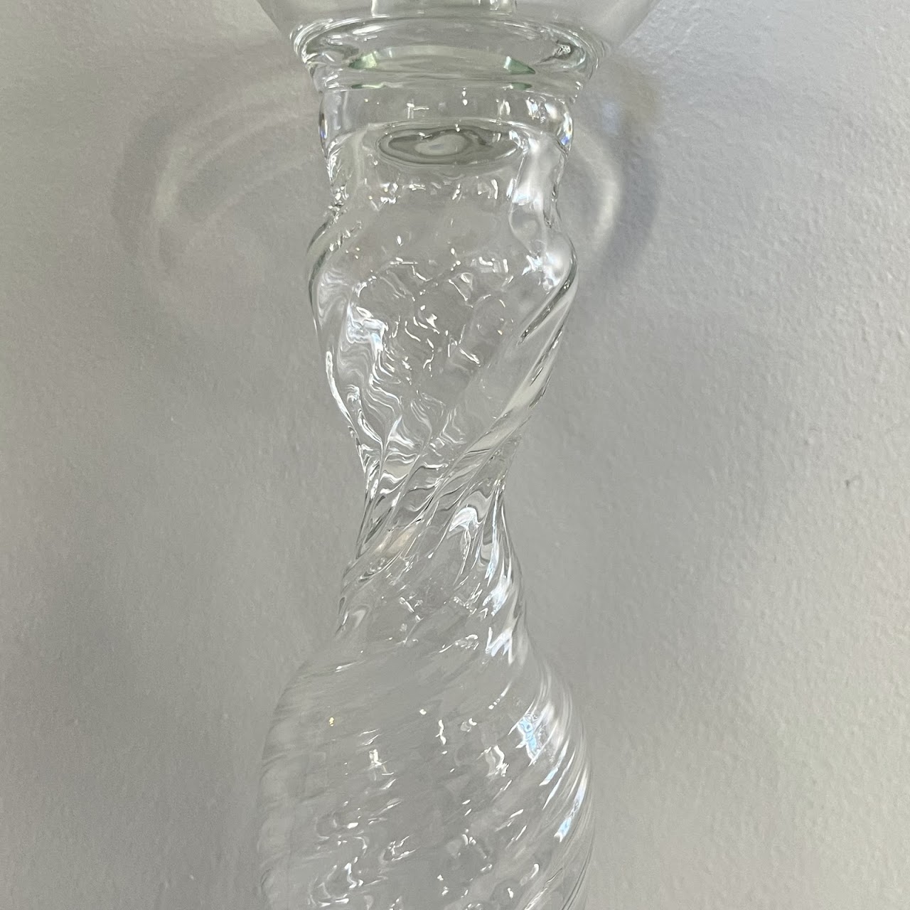 Large Blown Glass Candleholder Duo