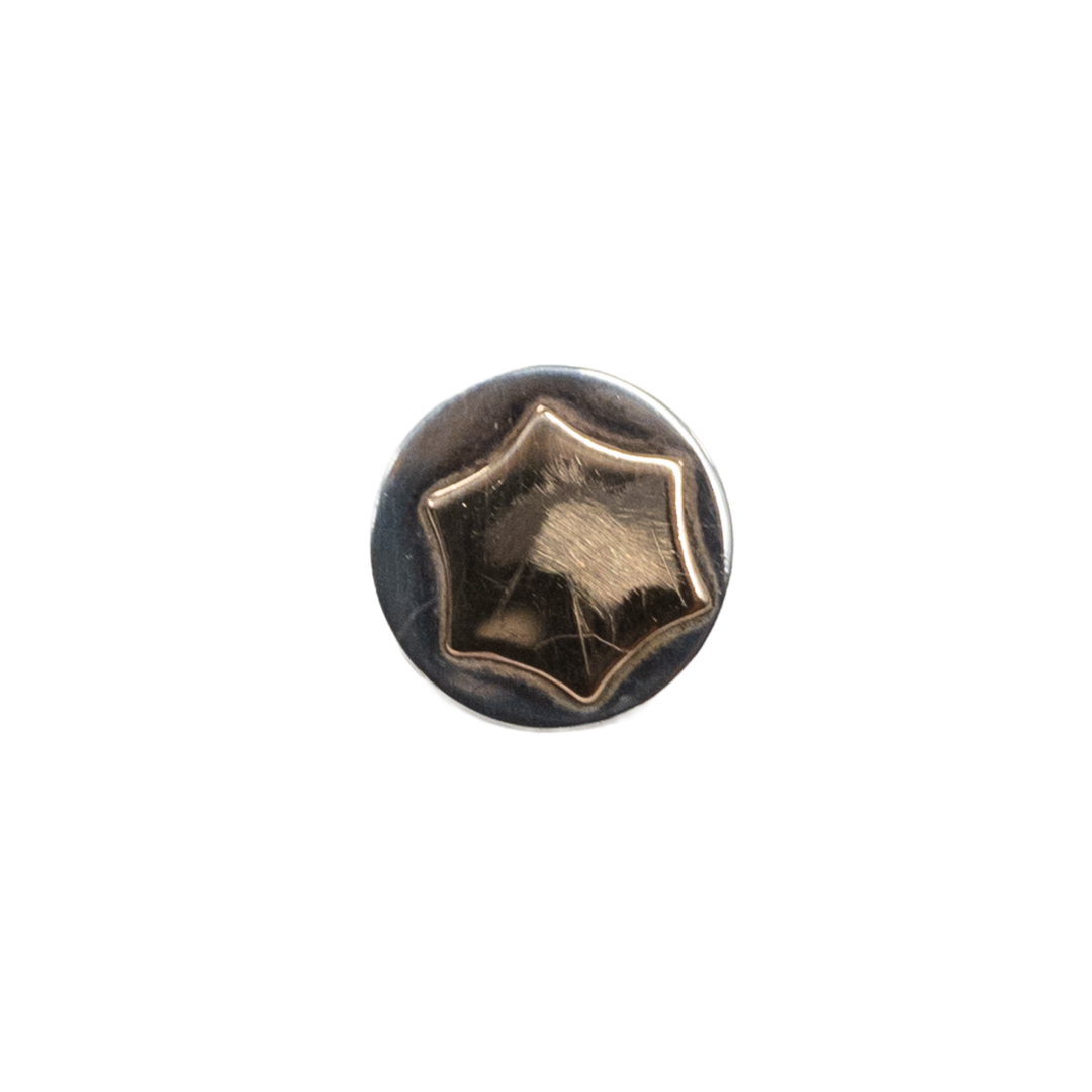 14K Gold and Sterling Silver Star Pin