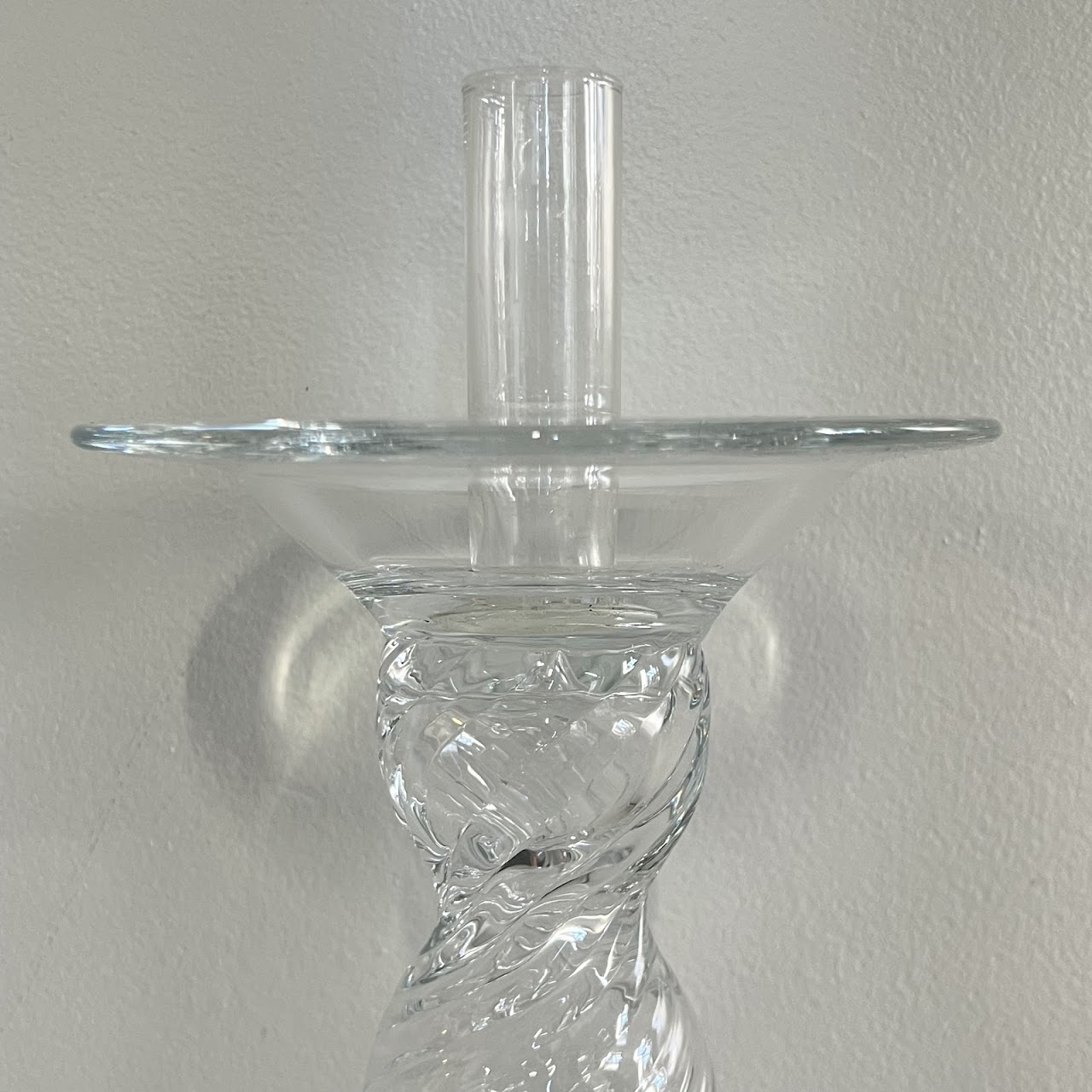 Large Blown Glass Candleholder Duo