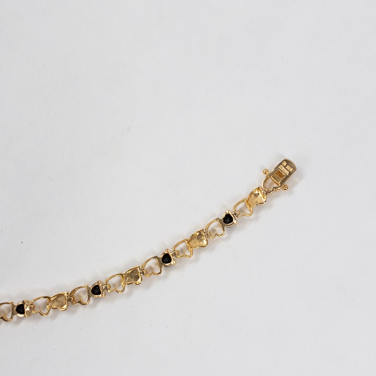 18K Gold Plated Sterling Silver, Sapphire and Diamond Bracelet