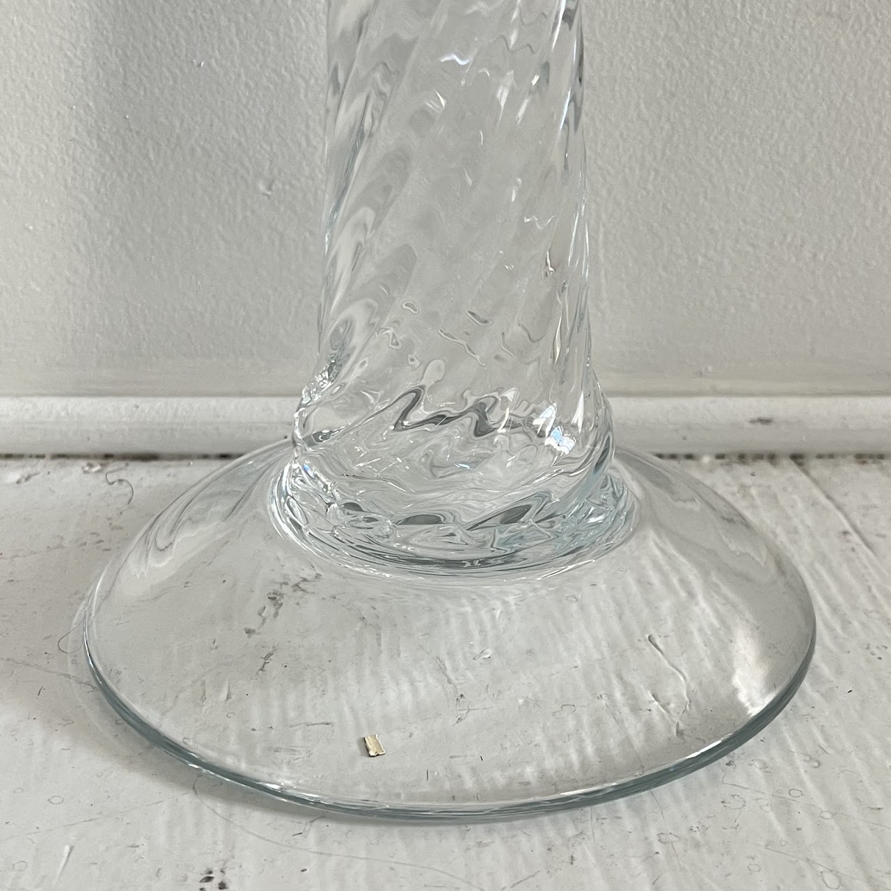 Large Blown Glass Candleholder Duo