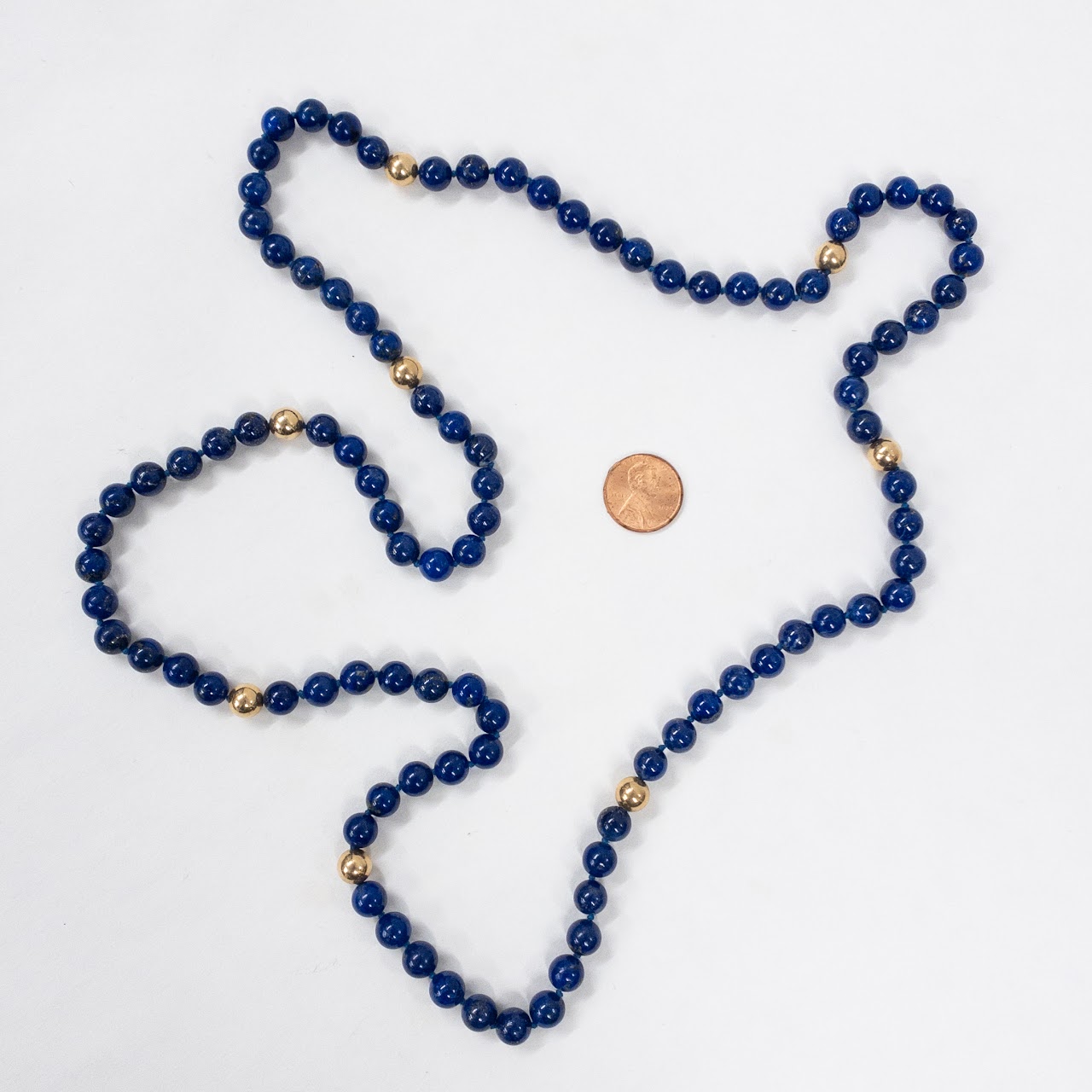 14K Gold and Lapis Lazuli Necklace