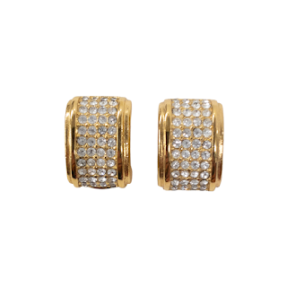 Christian Dior Rhinestone Clip Earrings